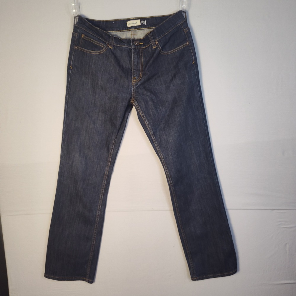 Anchor Blue Low Rise Slim Jeans Dark Wash Denim W33 L32 Mens Womens 33x29